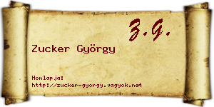 Zucker György névjegykártya